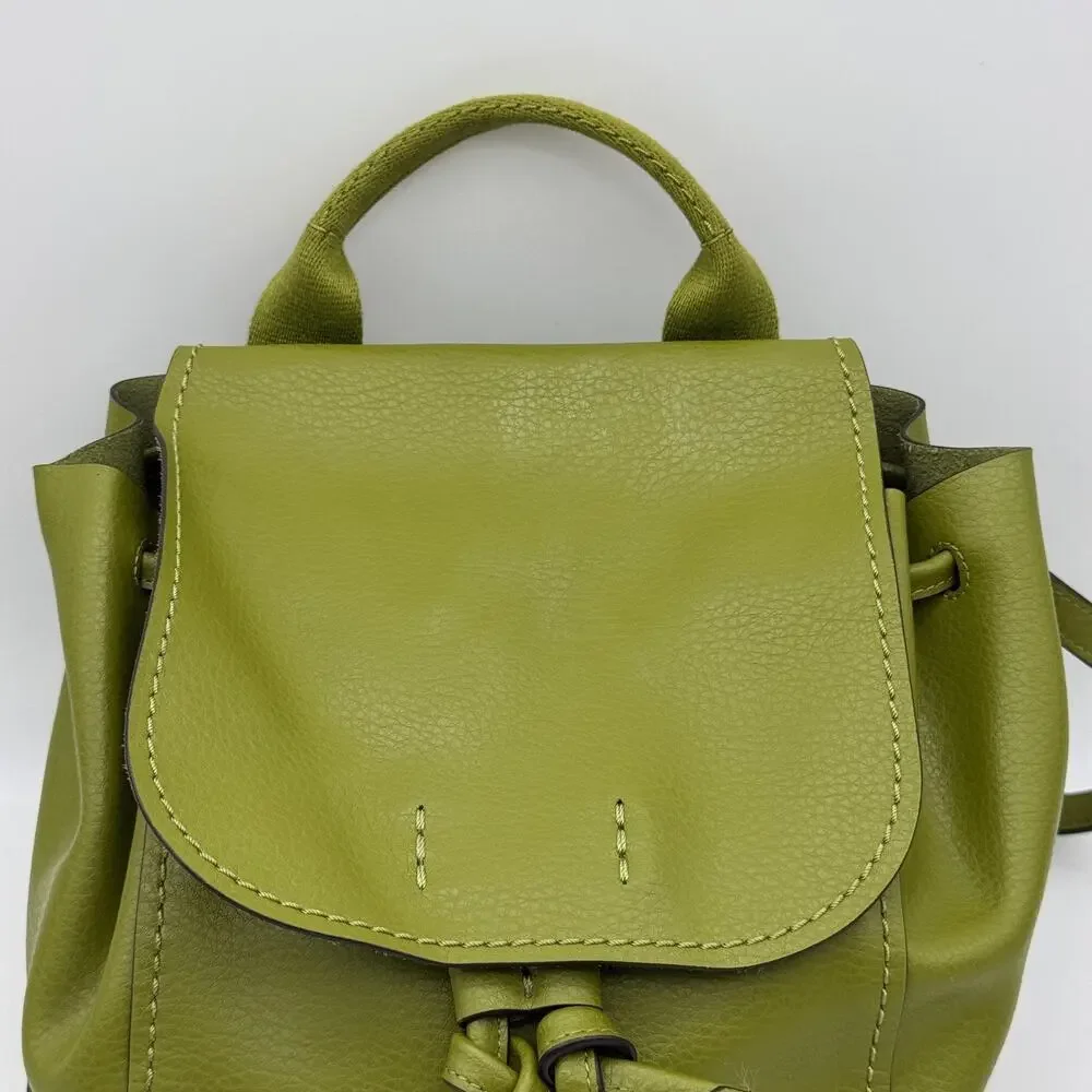 Coach Derby Backpack Green Pebble Leather Drawstring Purse Bag F59819 Rare